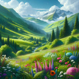 Vibrant gardens bursting with a riot of green and flowers