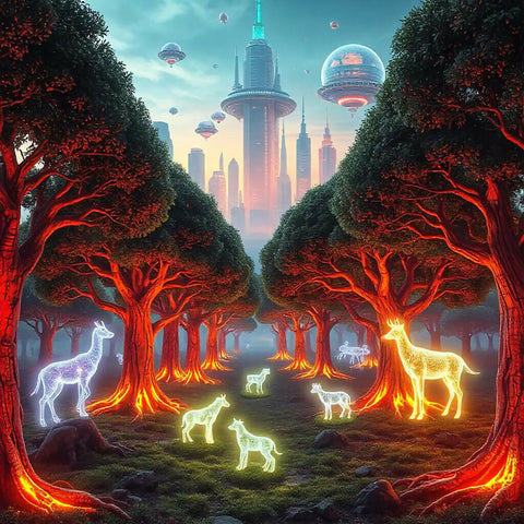 Neon Cyberpunk Bioluminescent Forest (1)