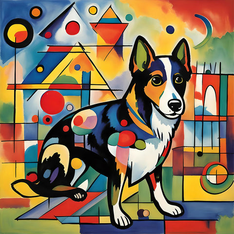 Colorful dog copy