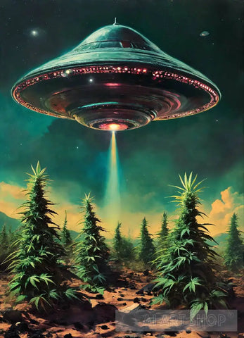 Ufos Grow Alien Marijuana In A Parallel Universe Modern Ai Art