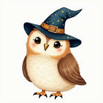 Magical Owl with Wizard Hat