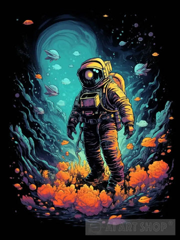 Underwater Astronaut Ai Artwork