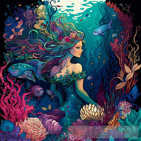 Underwater Mermaid Animal Ai Art