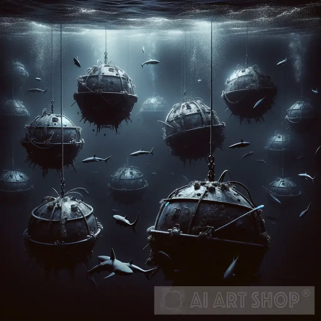 Minefield shark, bomb, mine, minefield, jump scare, underwater, ocean, sea, w...
