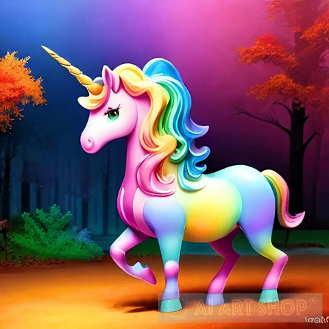 Unicorn Single Horned Horse Animal Ai Art