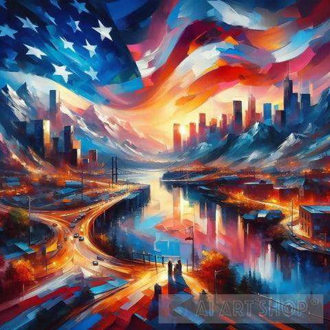 Usa Stunning View Abstract Ai Art