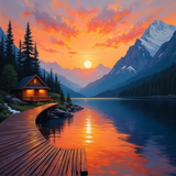 HiDream.org_serene-sunrise-landscape-with-hut-on-lake---oil-painting-of-mountain-reflection-and-tranquil-waters (1)
