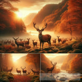 Various Deer Ai Painting