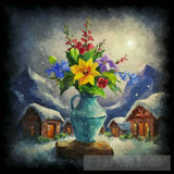 Vase Flowers Landscape Ai Art