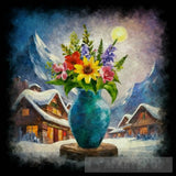 Vase Flowers Landscape Ai Art
