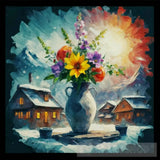 Vase Flowers Landscape Ai Art