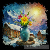 Vase Flowers Landscape Ai Art