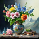 Vase Flowers Landscape Ai Art