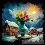 Vase Flowers Landscape Ai Art