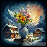 Vase Flowers Landscape Ai Art