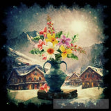 Vase Flowers Landscape Ai Art