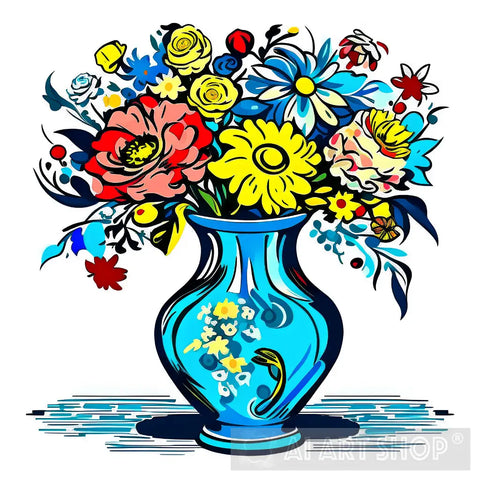 Vase Flowers Print Vincent Van Gogh Nature Ai Art