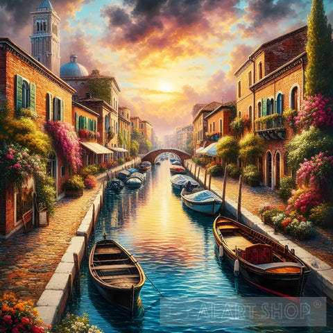 Venice Canal Landscape Ai Art