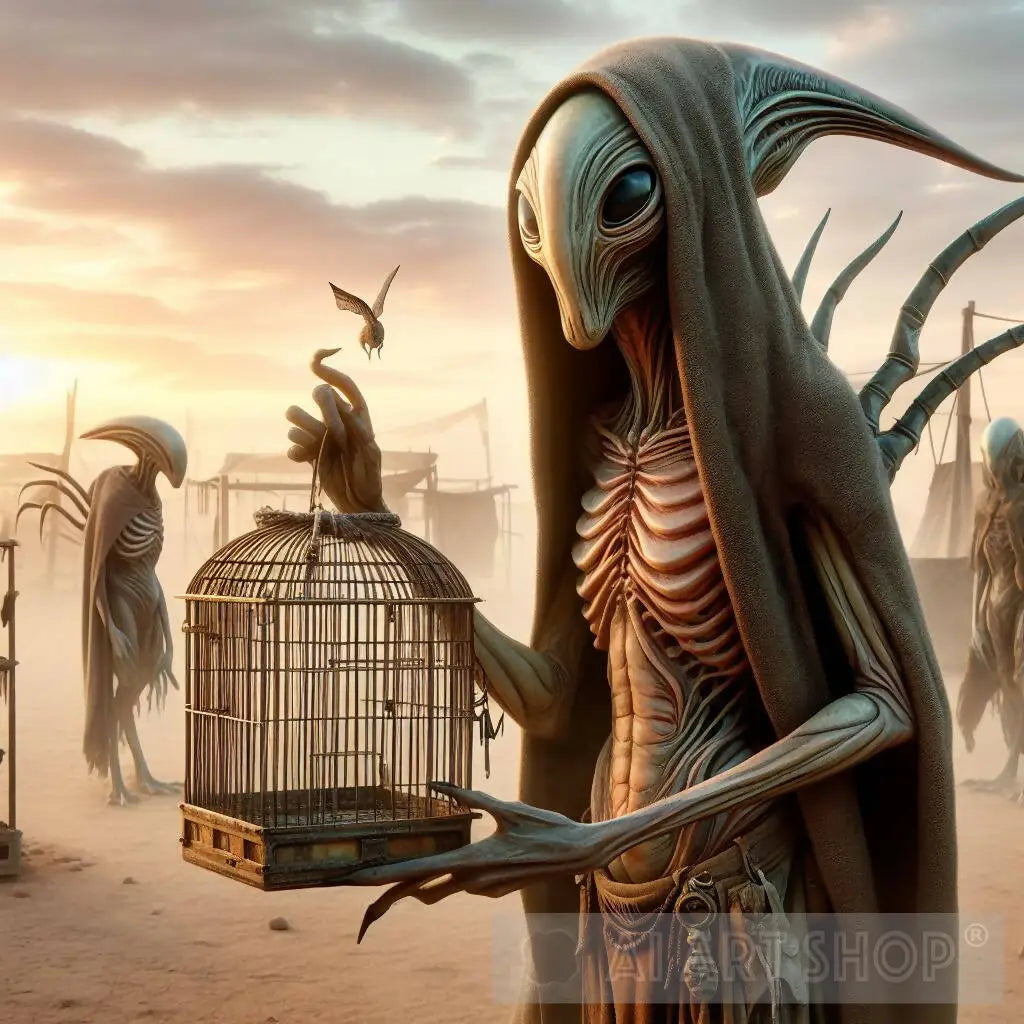 Very slim and tall female alien