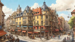 Vibrant And Bustling Old City Ai Painting