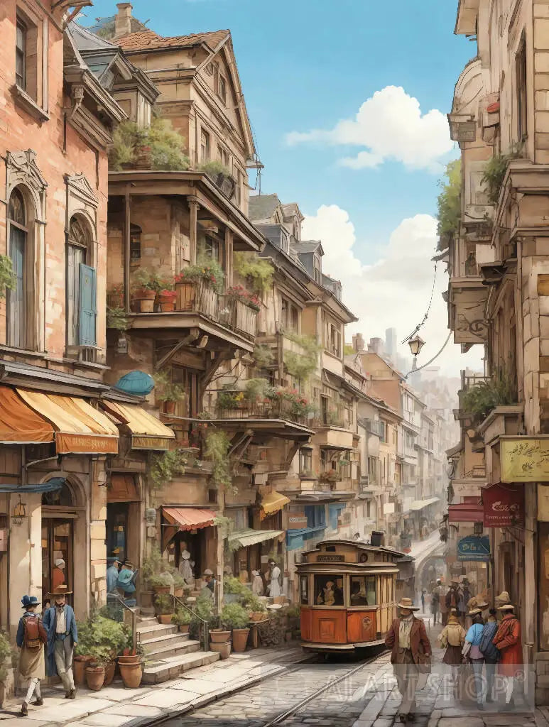 Vibrant and lively urban old environment