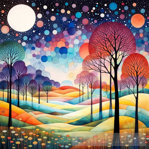 Vibrant Canopy Landscape Ai Art