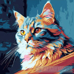 Vibrant Colored Cat Animal Ai Art