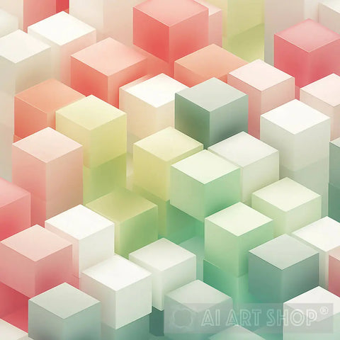 Vibrant Cubic Kaleidoscope: A Mesmerizing 3D Isometric Design Modern Ai Art