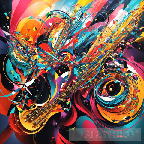 Vibrant Jazz-Inspired Abstract Art V Ai