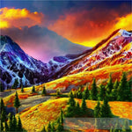 Vibrant Mountain Nature Ai Art