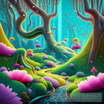 Vibrant Multicolored Splash In Diverse Forest Environment Nature Ai Art