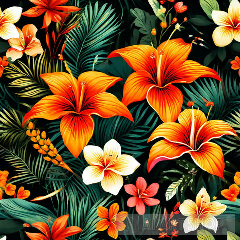 Vibrant Tropical Bouquet Nature Ai Art