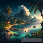 Vibrant Tropical Paradise At Night 33 Ai Painting