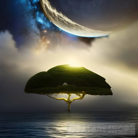 View Of Lonely Tree Nature Ai Art