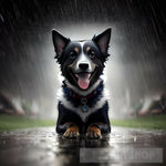 View Of The Dog In Middle Road Rain Animal Ai Art