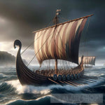 Viking Ship Sailing North East Ai Painting