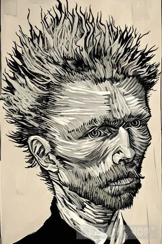 Vincent Van Gogh Pencil Ink Portrait Ai Art