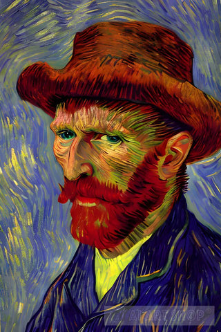 Vincent Van Gogh With Hat Portrait Ai Art