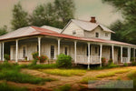 Vintage Homestead Landscape Ai Art