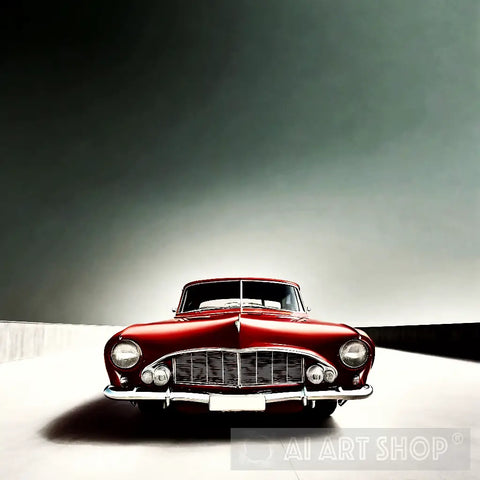 Vintage Red Colour Car Photoshoot Ai Artwork