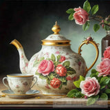 Vintage Style Victorian Teapot Detailed Ai Artwork