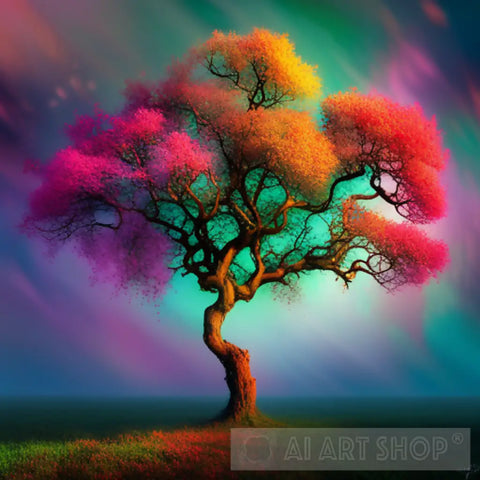 Vivid Tree Abstract Ai Art