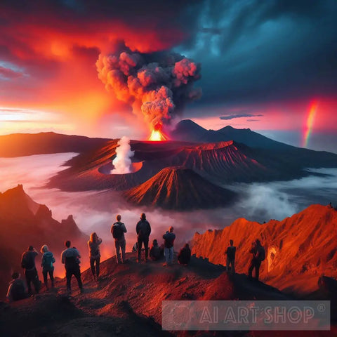 Volcano Eruption Nature Ai Art