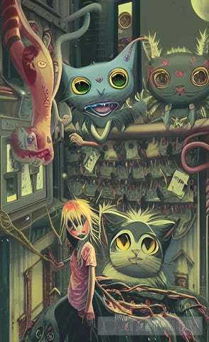 Voodoo Cats 02 By .jesse. - Ai Artwork