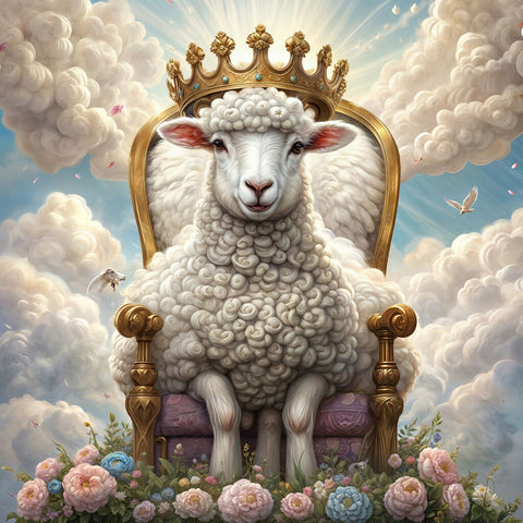 Lamb with a crown on a throne copy