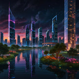 Leonardo_Lightning_XL_A_futuristic_cityscape_blending_nature_a_1