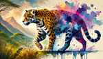 Glitchy Jaguar: A Symphony of Colors