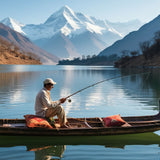 Serenity on Dal Lake: Fishing Amidst Snow-Capped Splendor