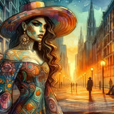 Walking In A City Ai Artwork