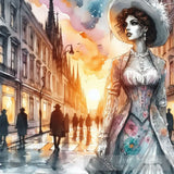 Walking In A City Ai Artwork